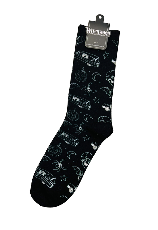 Novelty Socks - Hearse and Halloween