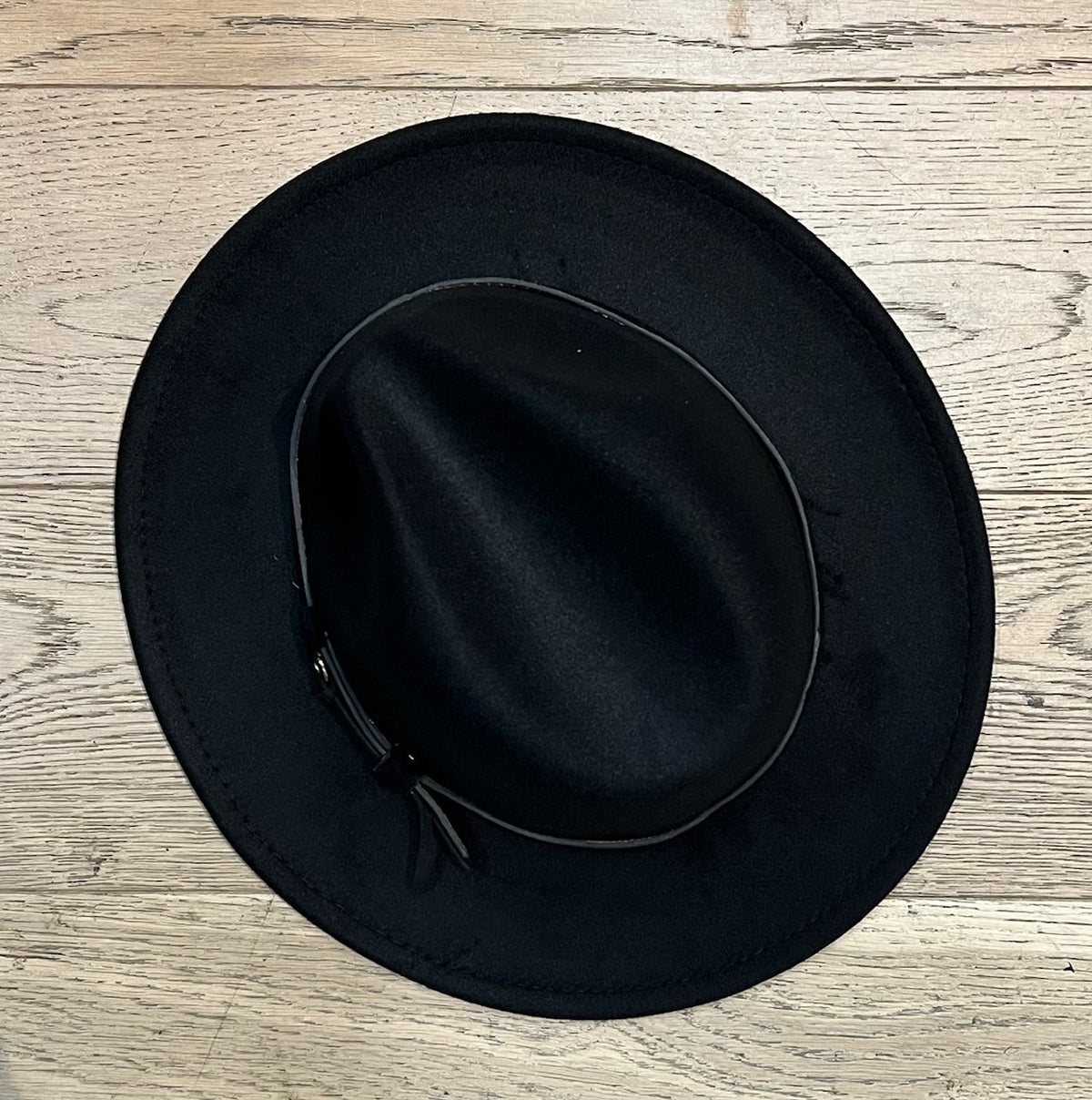 Vegan Felt Wide Brim Hat - Black - Plain - READY TO SHIP