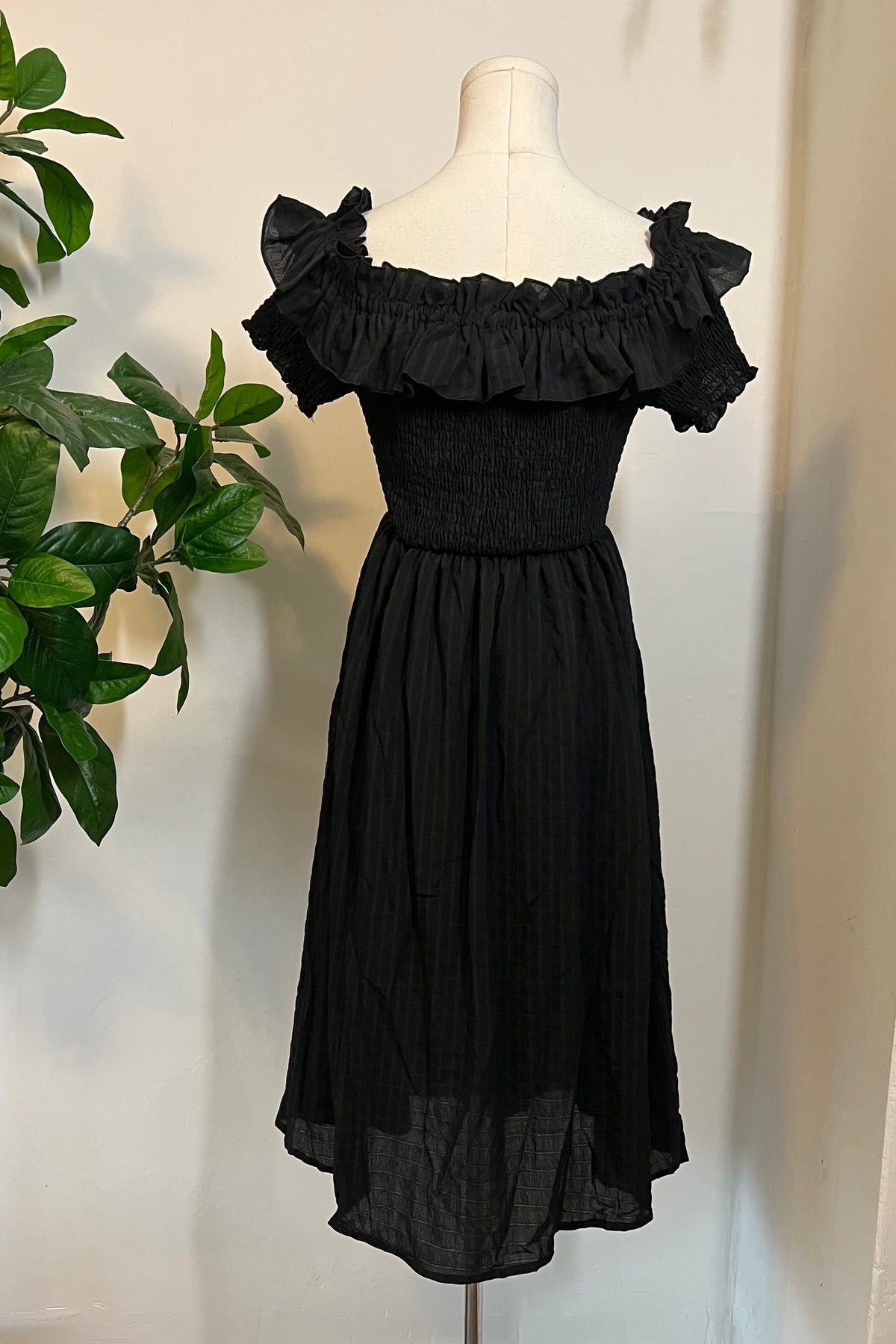 Hilda - Dark Plaid Cottage Dress - READY TO SHIP