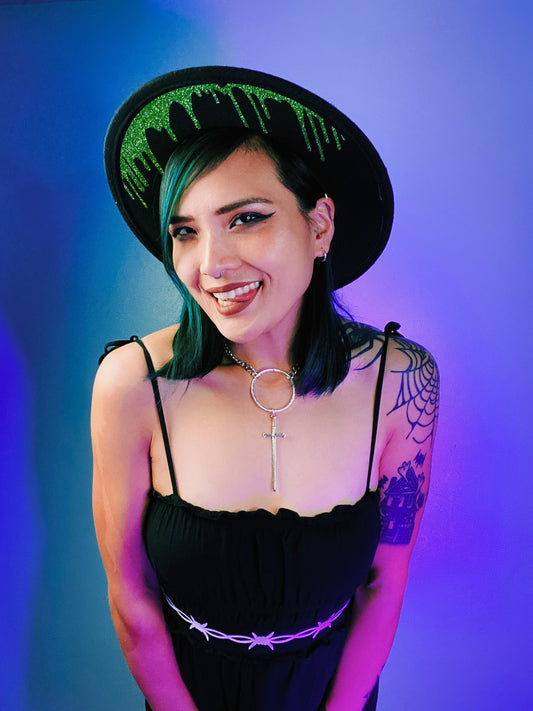 Vegan Felt Hat - Dripping Slime