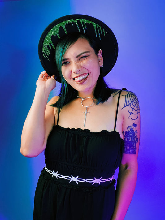 Vegan Felt Hat - Dripping Slime