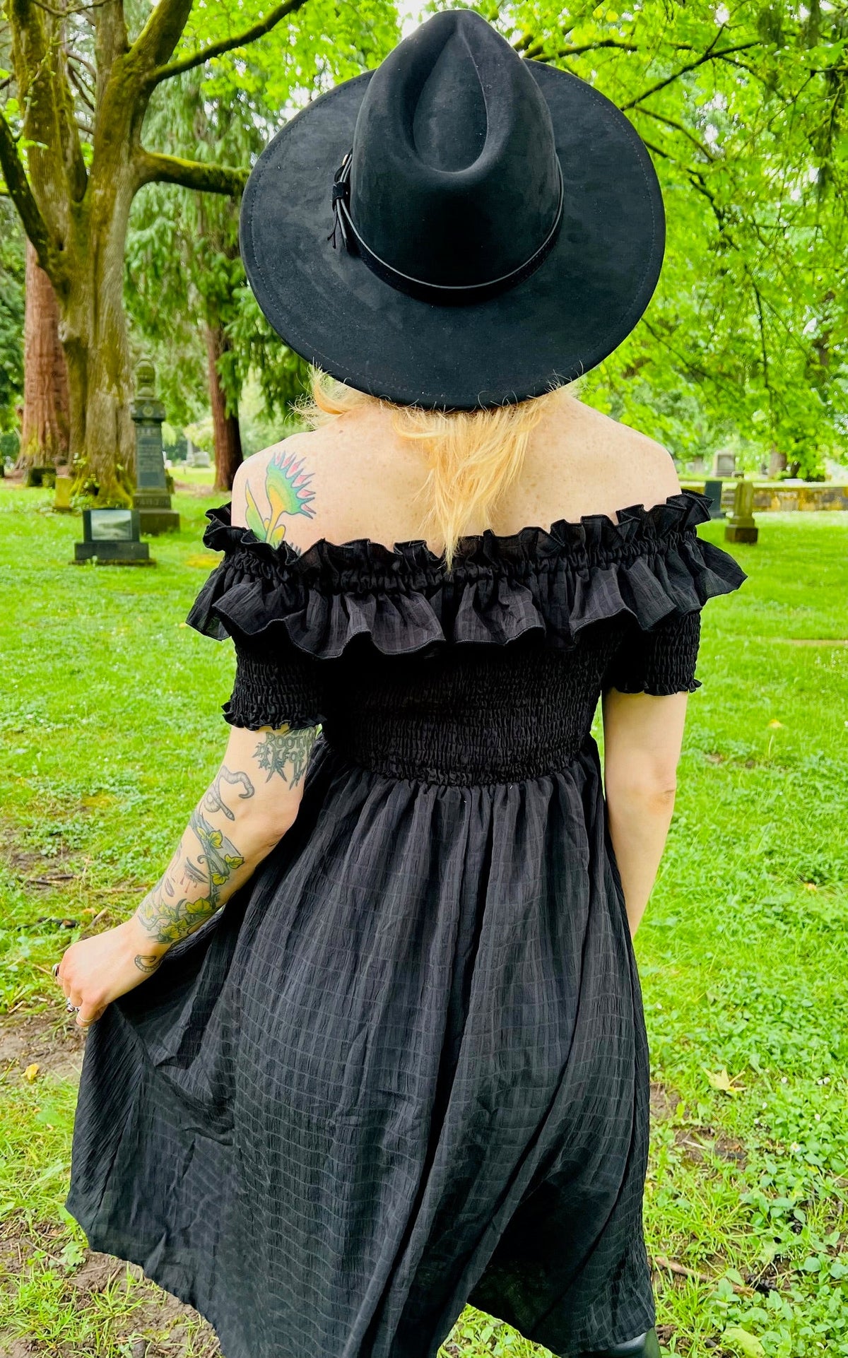 Hilda - Dark Plaid Cottage Dress - READY TO SHIP
