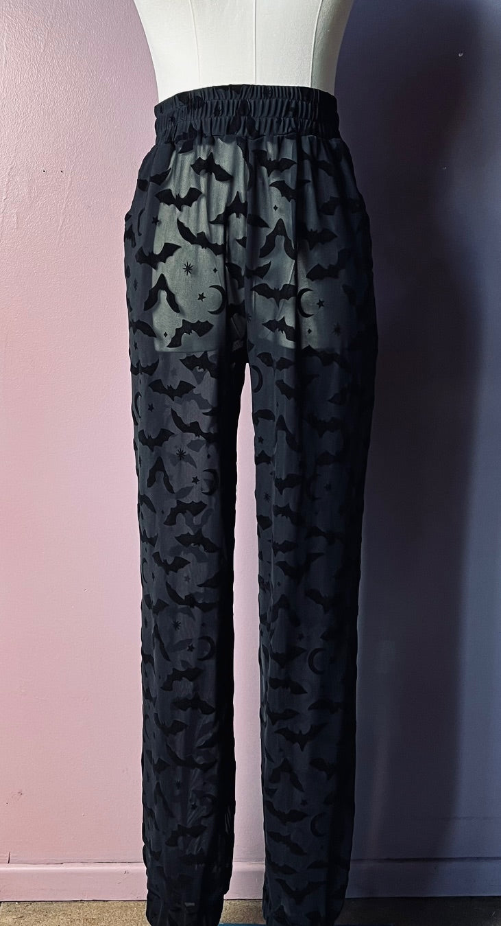 The SINFUL Track Suit Set - BATS - Sheer Velvet Flocked Bat Track Jacket & Jogger Set - READY TO SHIP