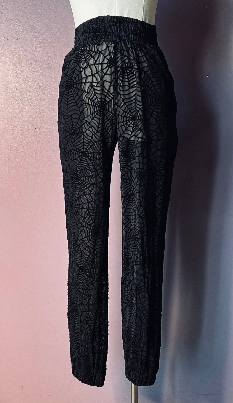 The SINFUL Track Suit Set - WEBS - Sheer Velvet Flocked Web Track Jacket & Jogger Set - READY TO SHIP