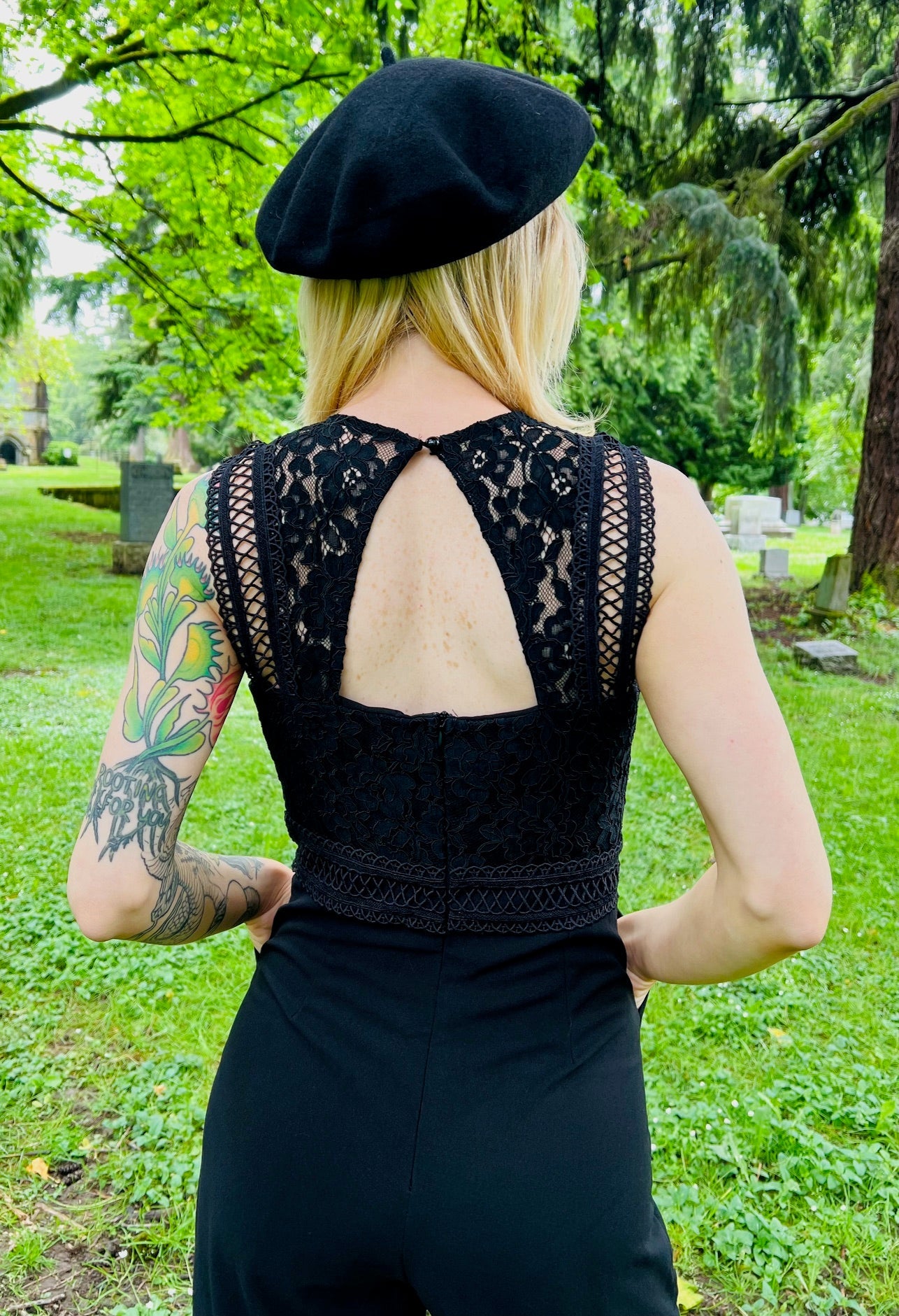 Branwen - Romantic Corporate Goth Jumpsuit - READY TO SHIP