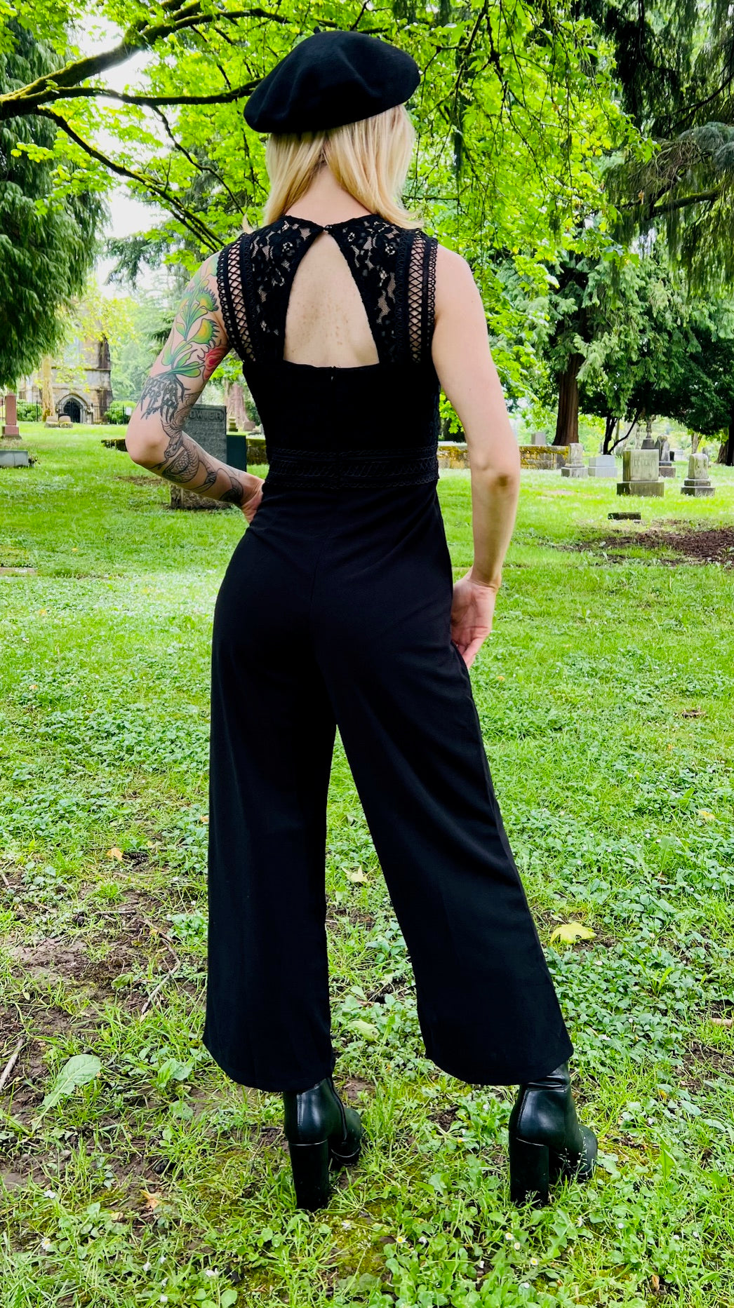 Branwen - Romantic Corporate Goth Jumpsuit - READY TO SHIP