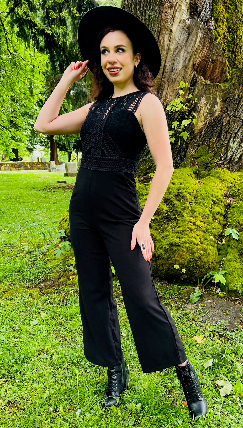 Branwen - Romantic Corporate Goth Jumpsuit - READY TO SHIP