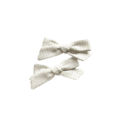 White w/ Gold Dashed Madison Pigtail Set