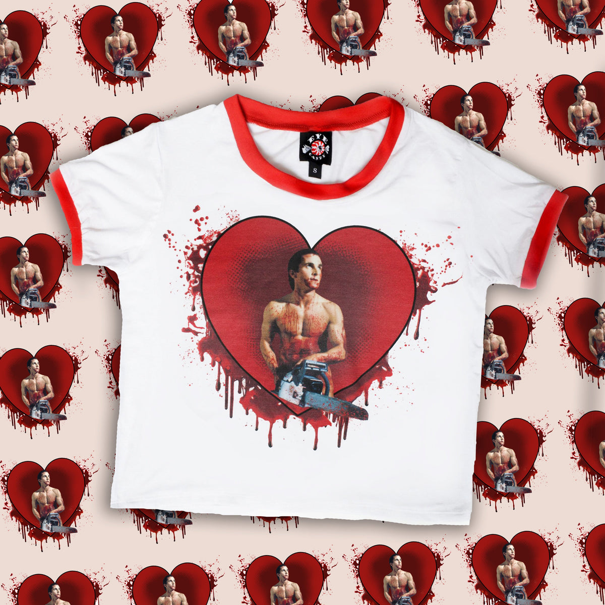 American Psycho (Chainsaw) Ringer Tee (LIGHT PRINT)
