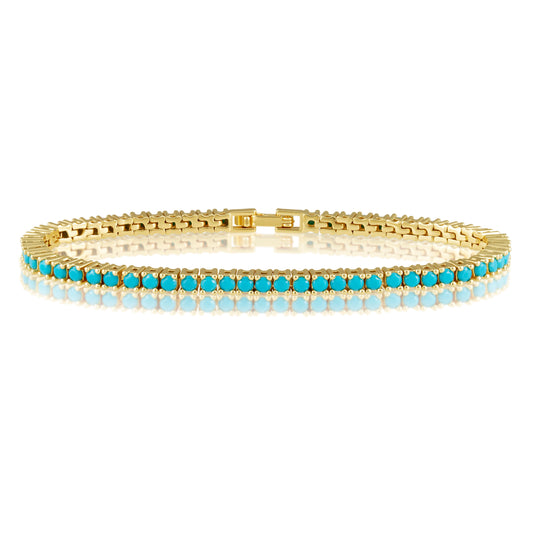 Karla Tennis Bracelet - Turquoise