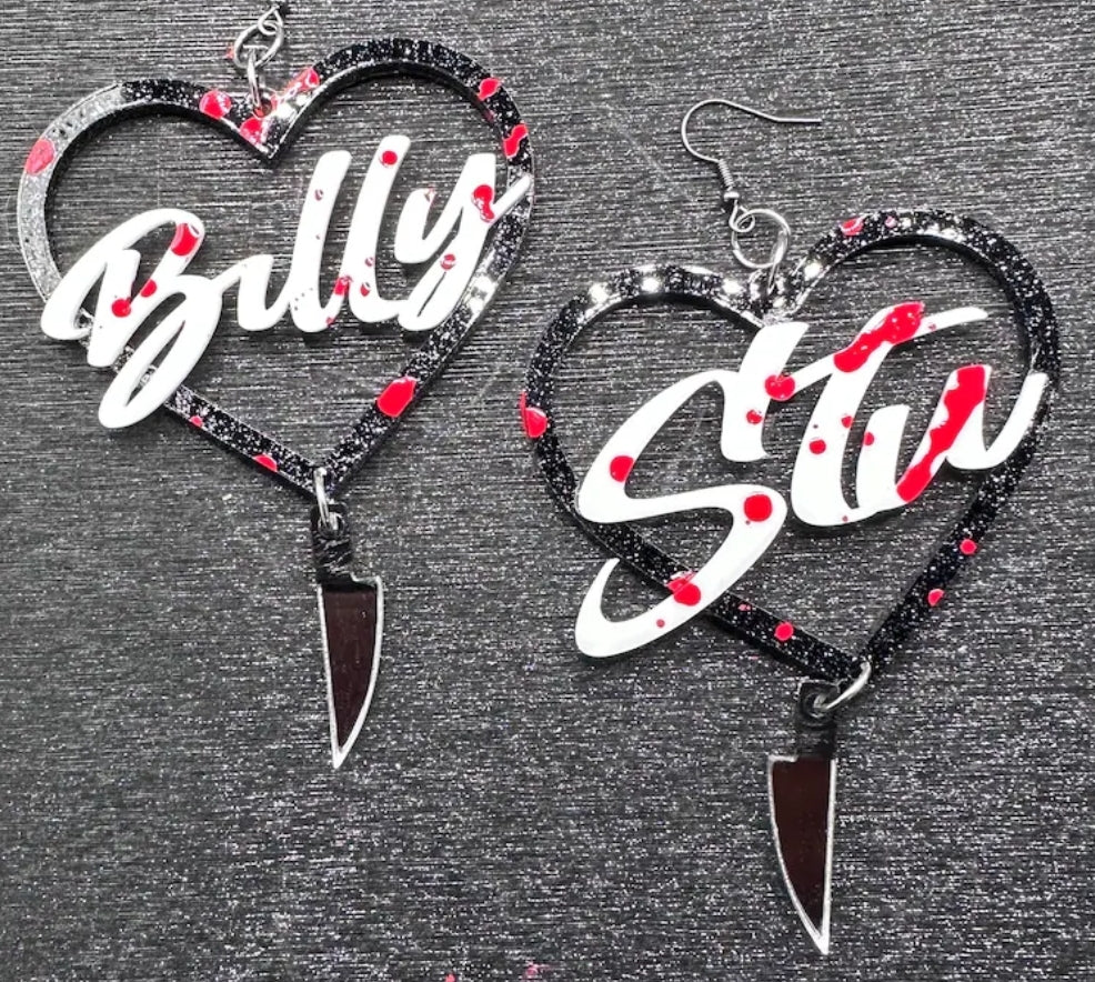 Billy & Stu Splatter Heart Earrings