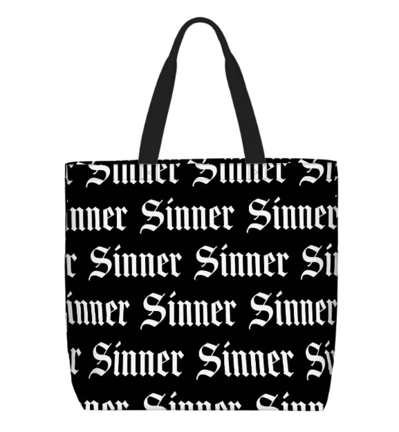 Printed Beach Bag / XL Tote Bag - Sinner