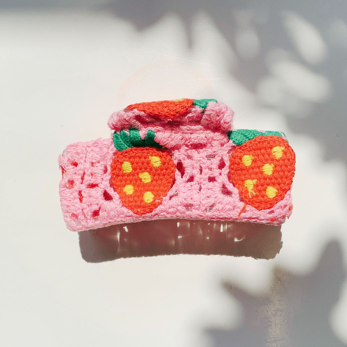 Velvet Claws Strawberry Granny Square Hair Claw