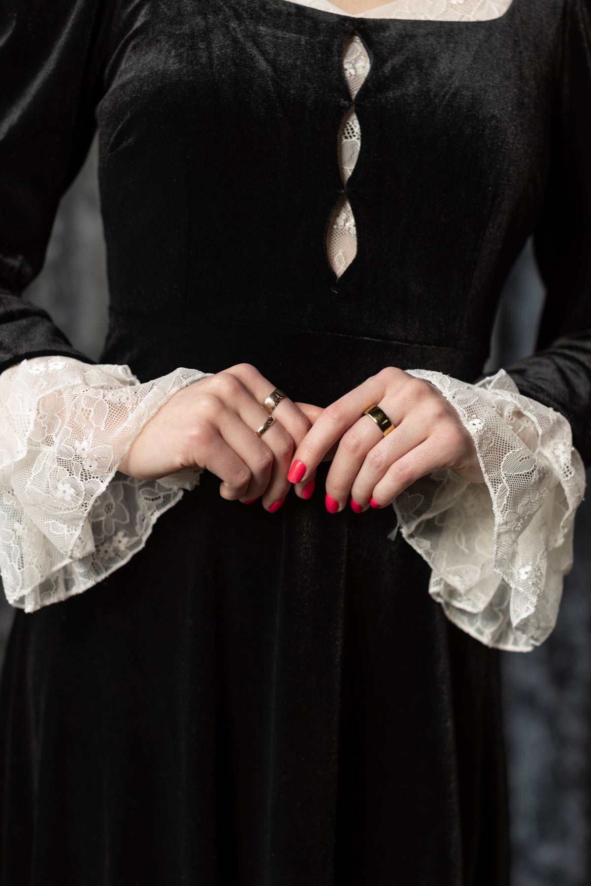 CORA - Velvet mourning midi dress - READY TO SHIP