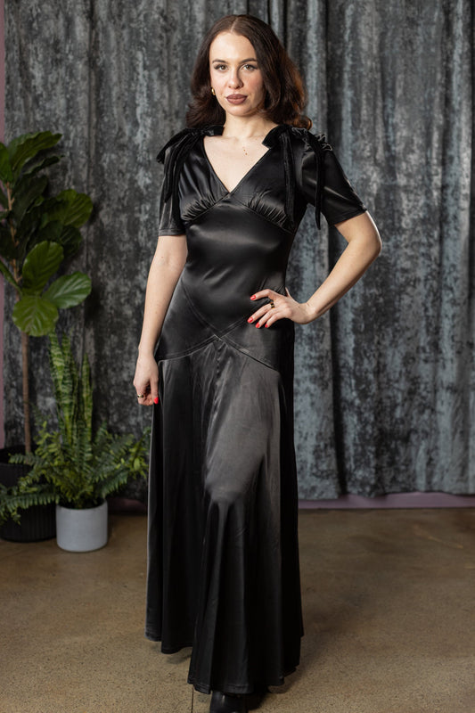 CECELIA - 30s inspired satin cocktail dress - READY TO SHIP