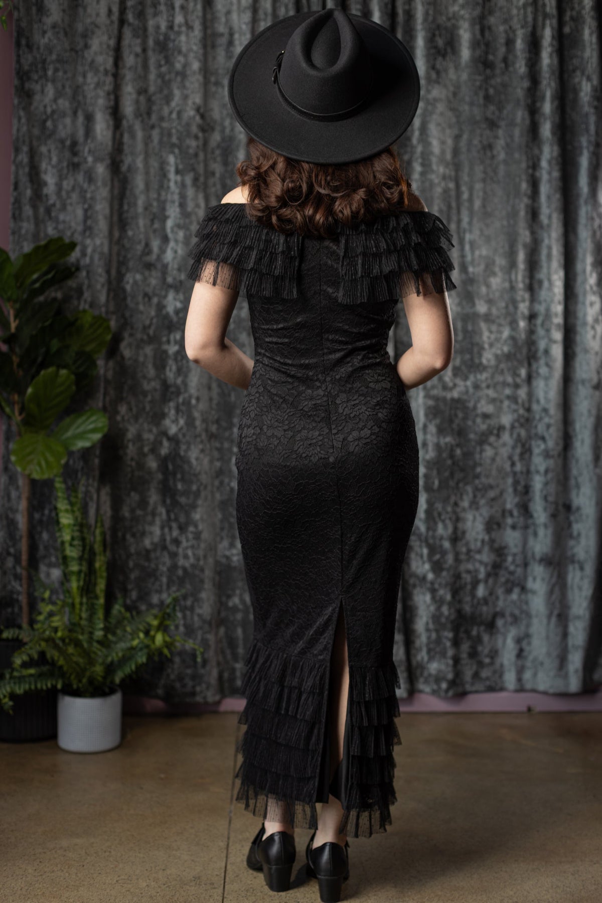 WILHELMINA - off the shoulder lace ruffle dress - Ready to Ship