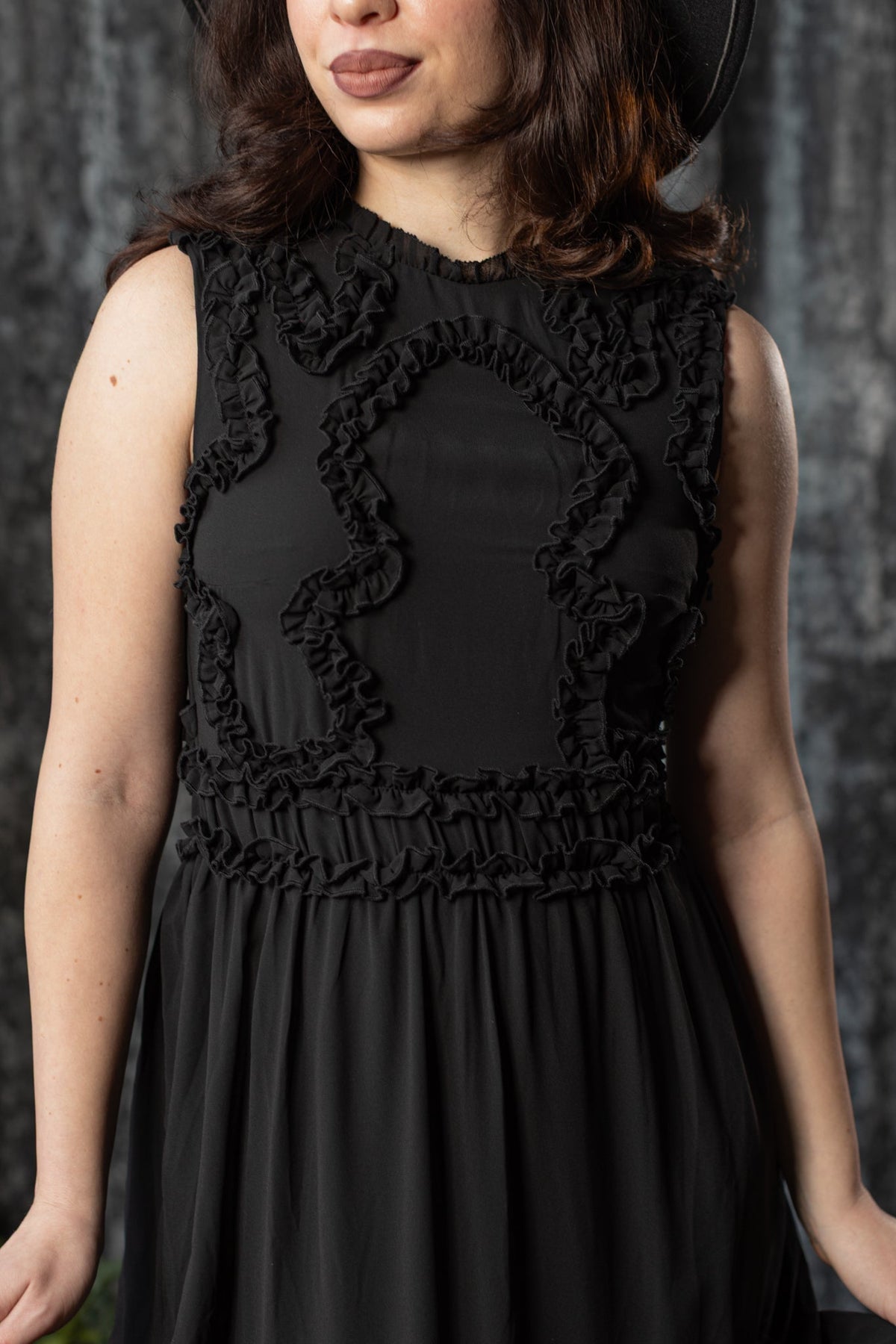 KALMA - 70s inspired dress with ruffle details - READY TO SHIP