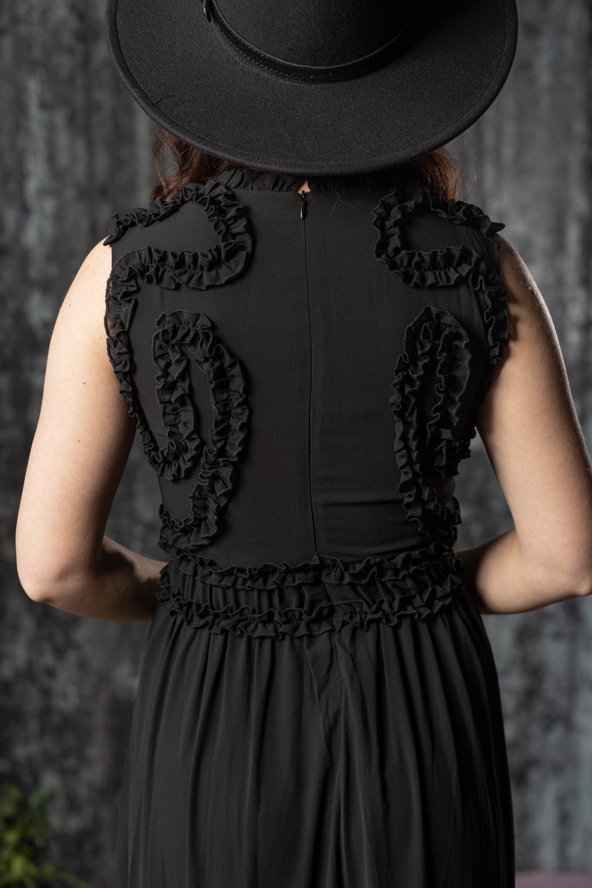 KALMA - 70s inspired dress with ruffle details - READY TO SHIP