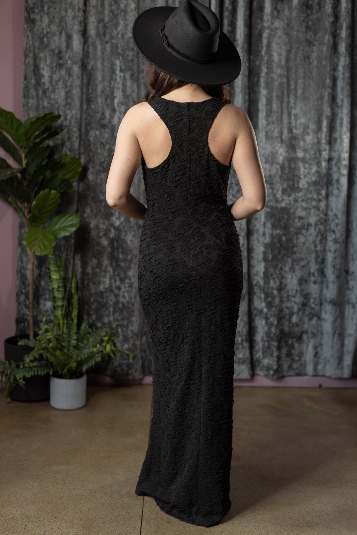 FIONA - faux distressed racerback maxi dress- PRE-ORDER