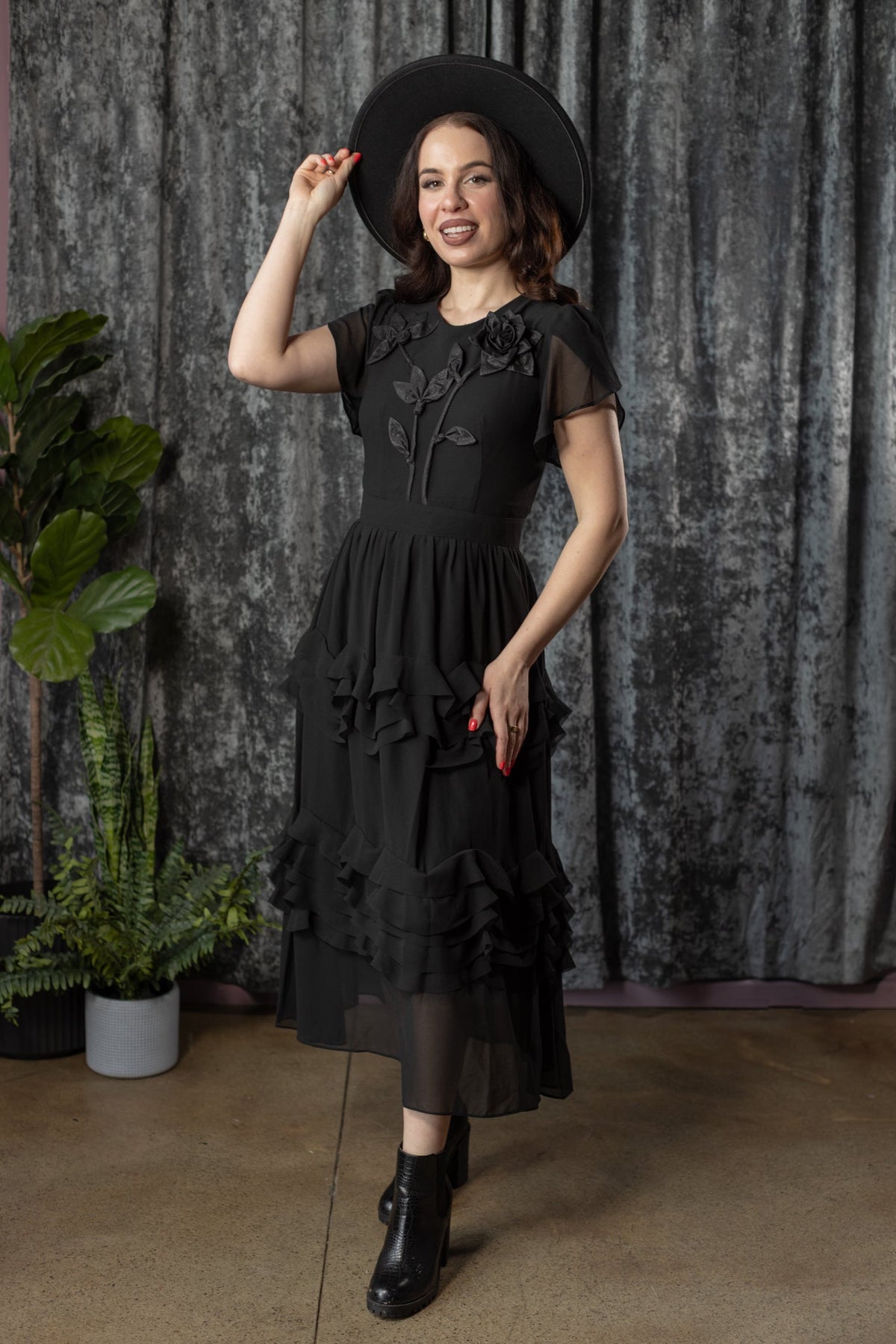 EDEN - 40s inspired dress with floral blooms - PRE-ORDER