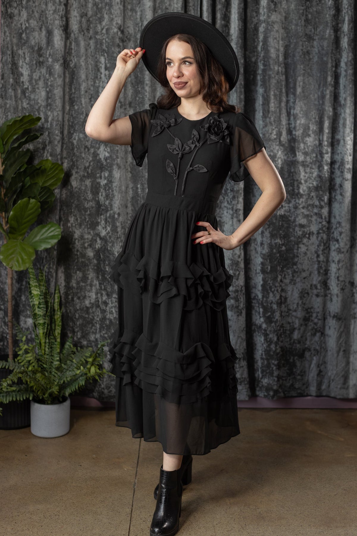 EDEN - 40s inspired dress with floral blooms - PRE-ORDER