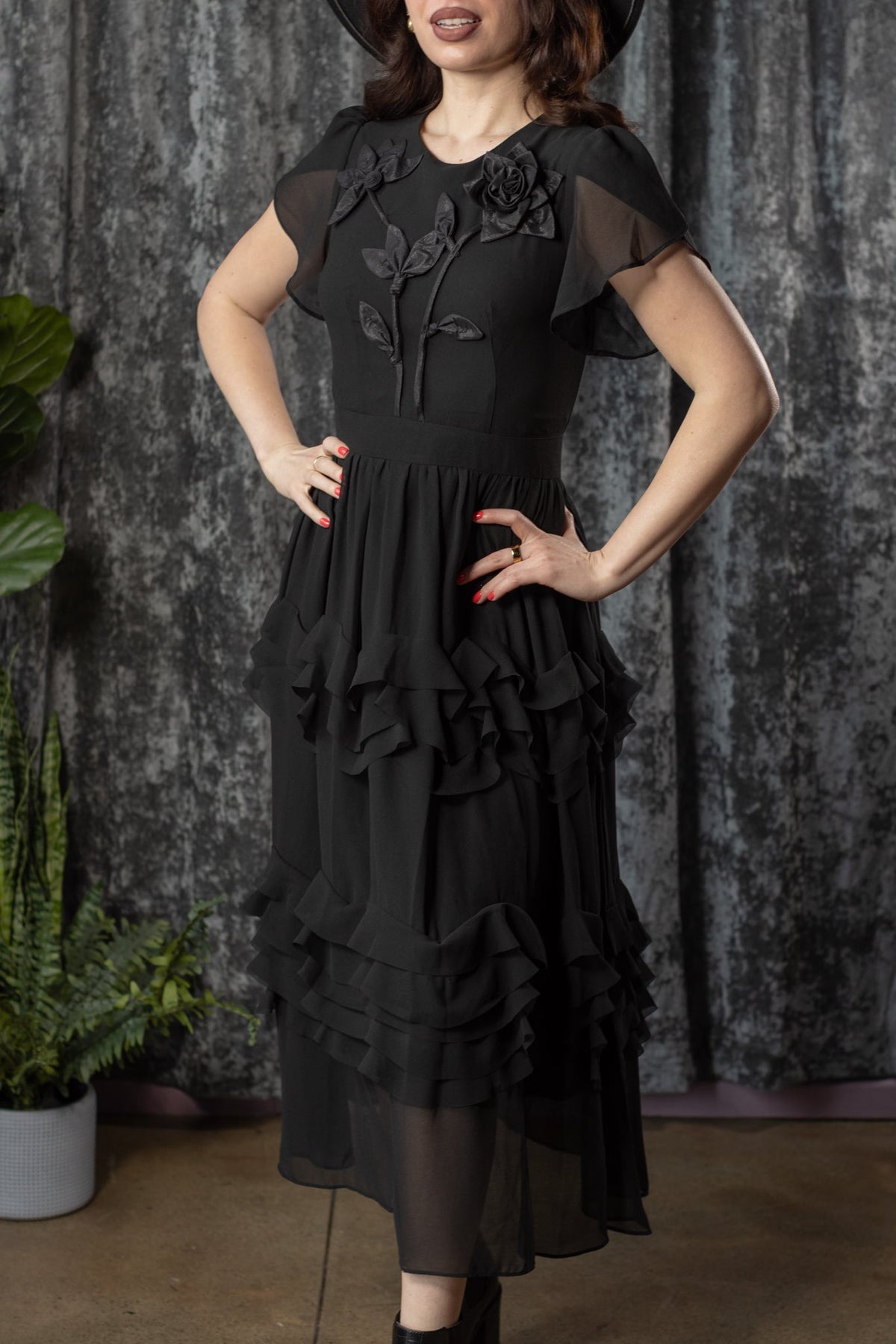 EDEN - 40s inspired dress with floral blooms - PRE-ORDER
