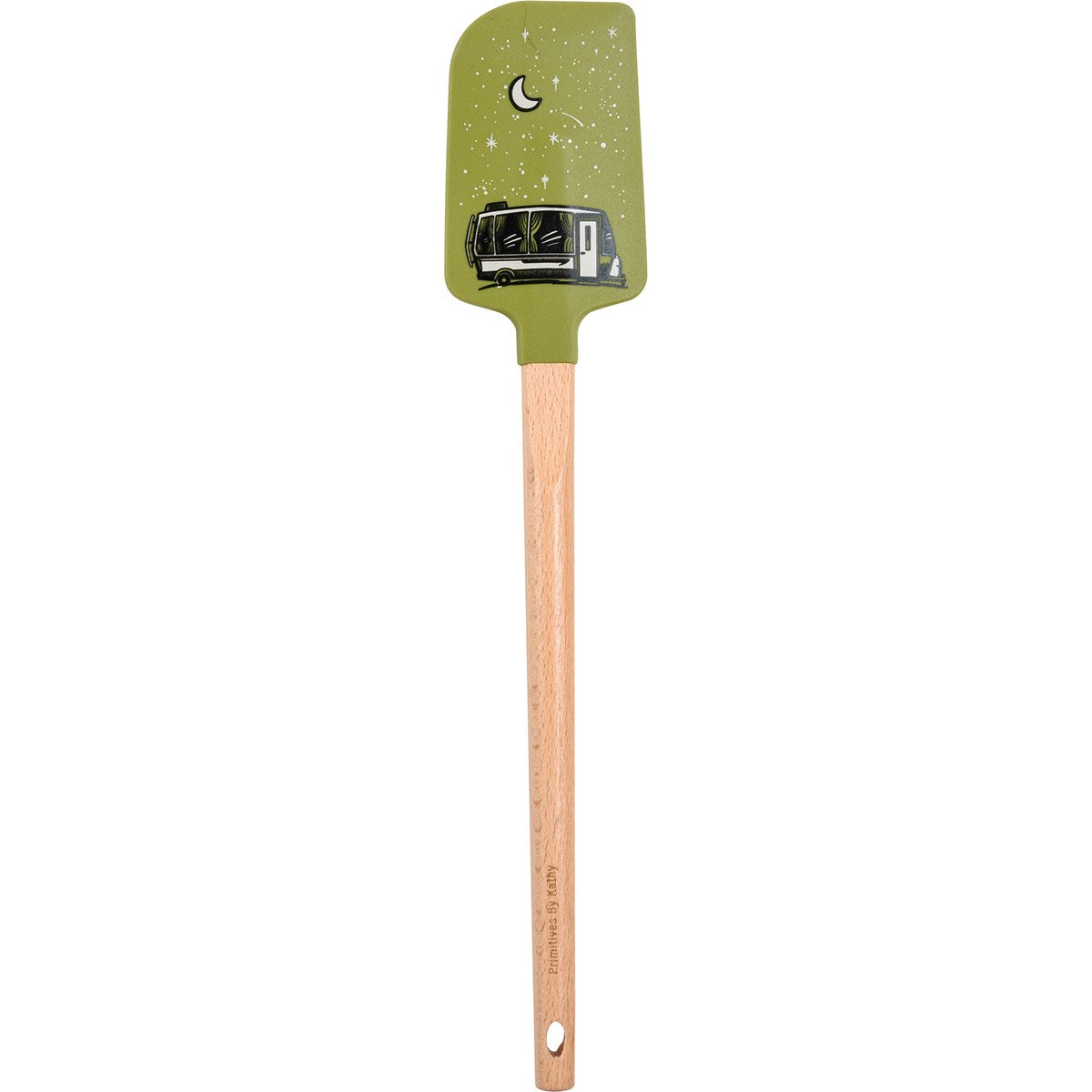 We Like To Sleep Around Camper Van Spatula | Wooden Handle Double-Sided Silicone Spatula
