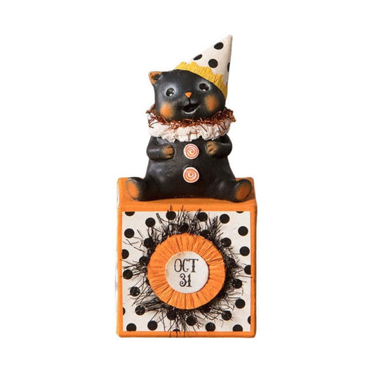 Party Hat Kitty on Block by Bethany Lowe Designs