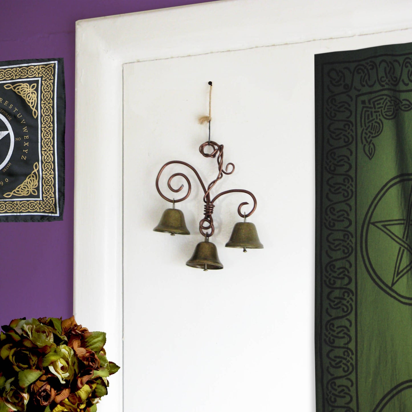 Fancy Triple Witch's Bell with Vine-like Hanger - Handcrafted
