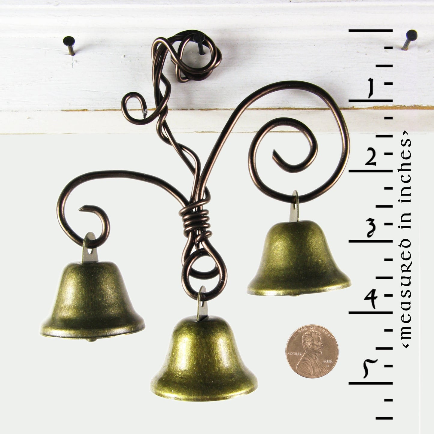 Fancy Triple Witch's Bell with Vine-like Hanger - Handcrafted