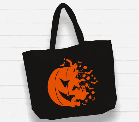 Beach Bag / XL Tote Bag - "halloween pumpkin"