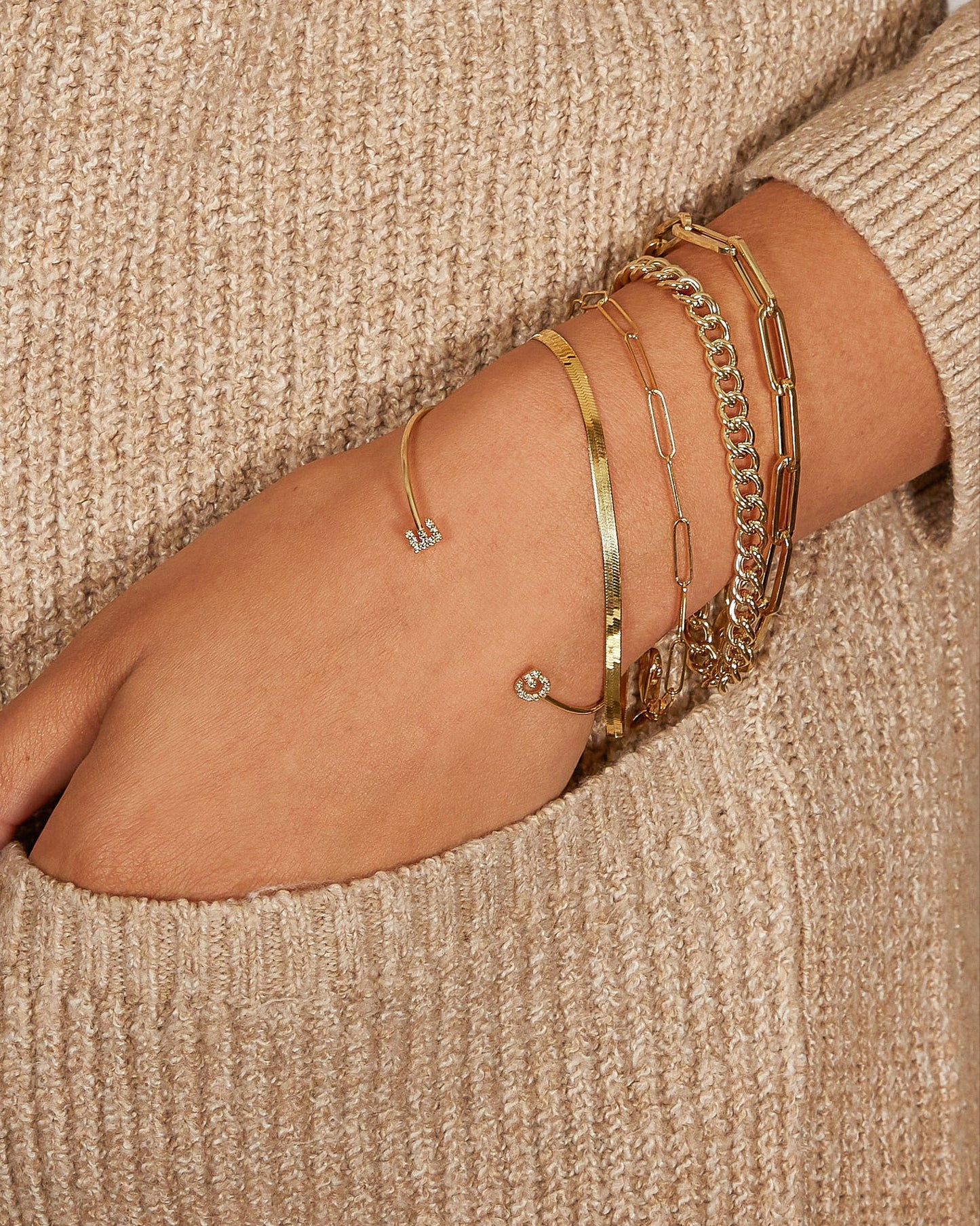 14k Gold Herringbone Bracelet