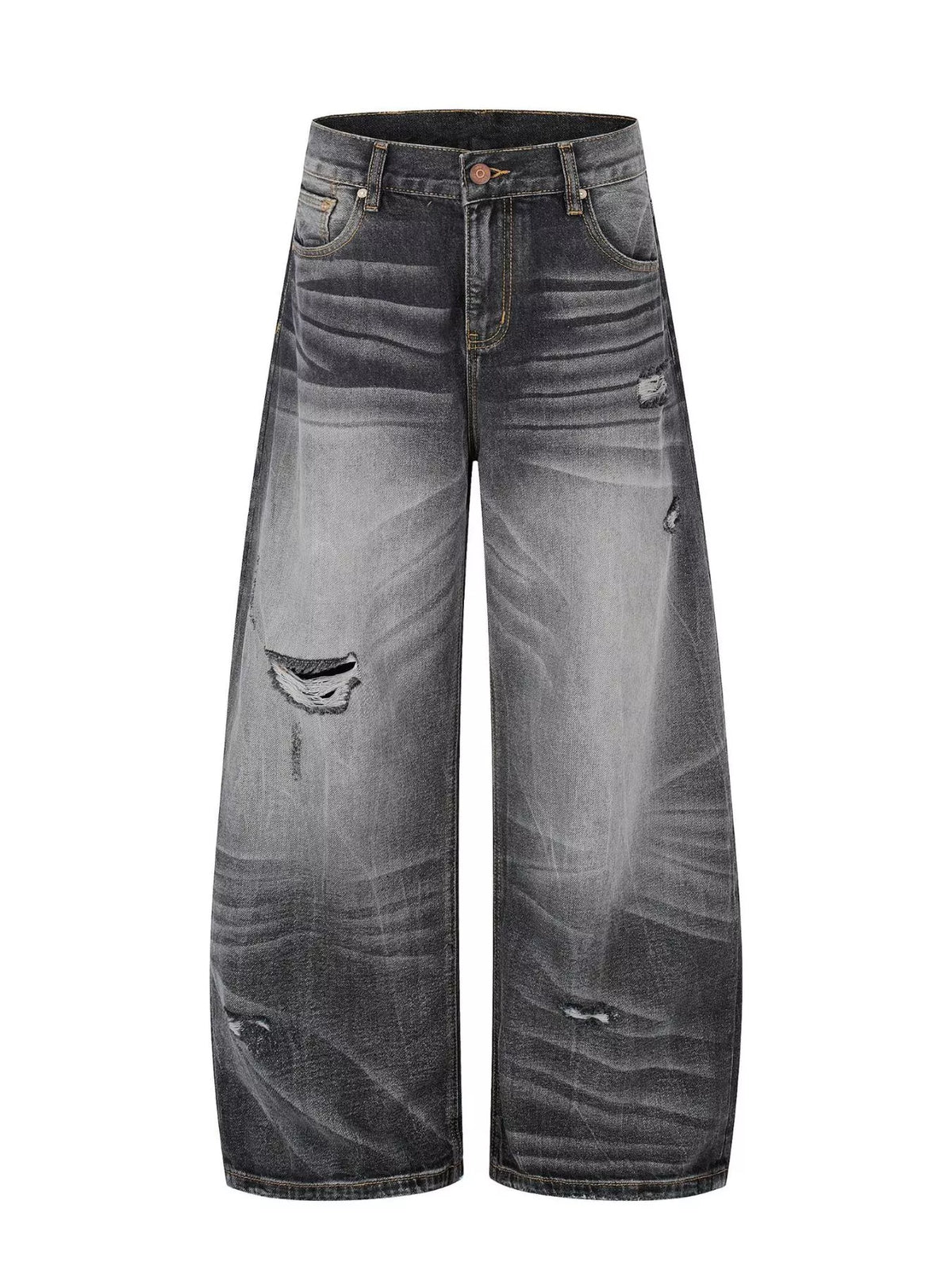 Ashfall Distressed Wide-Leg Jeans