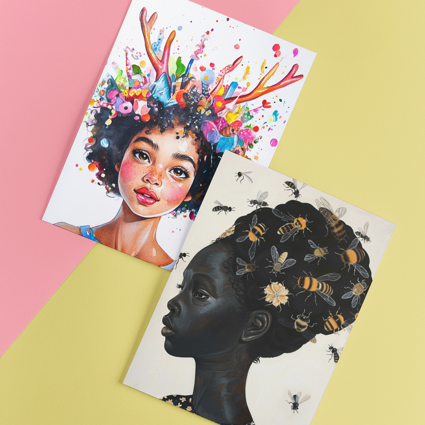 "Miss You Dearly" | Vibrant Afro-Fantasy Postcard