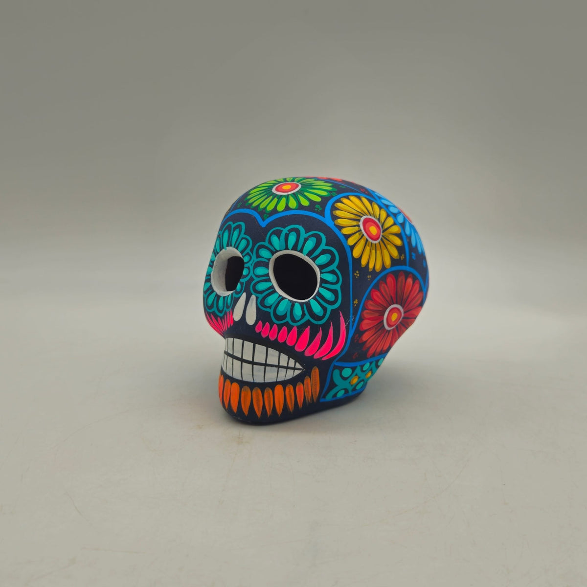 Alebrije Sugar Skull Figurine | Floral Mexican Folk Art