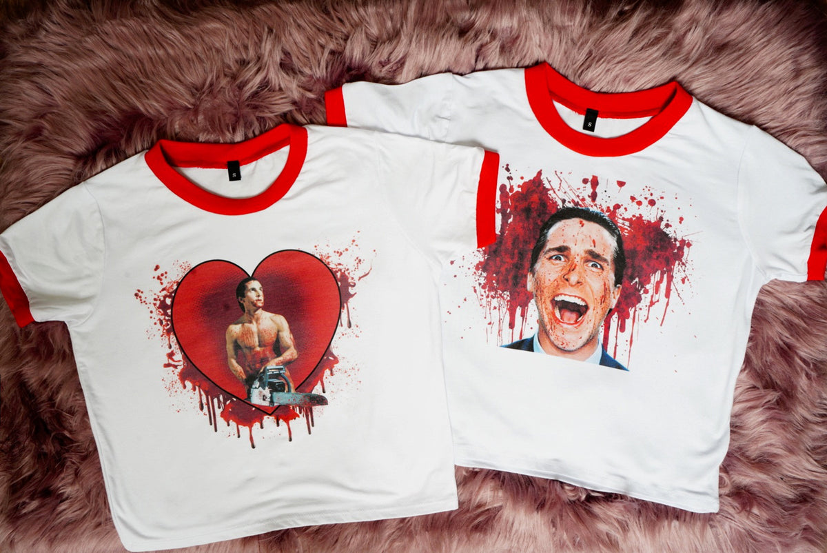 American Psycho (Chainsaw) Ringer Tee (LIGHT PRINT)