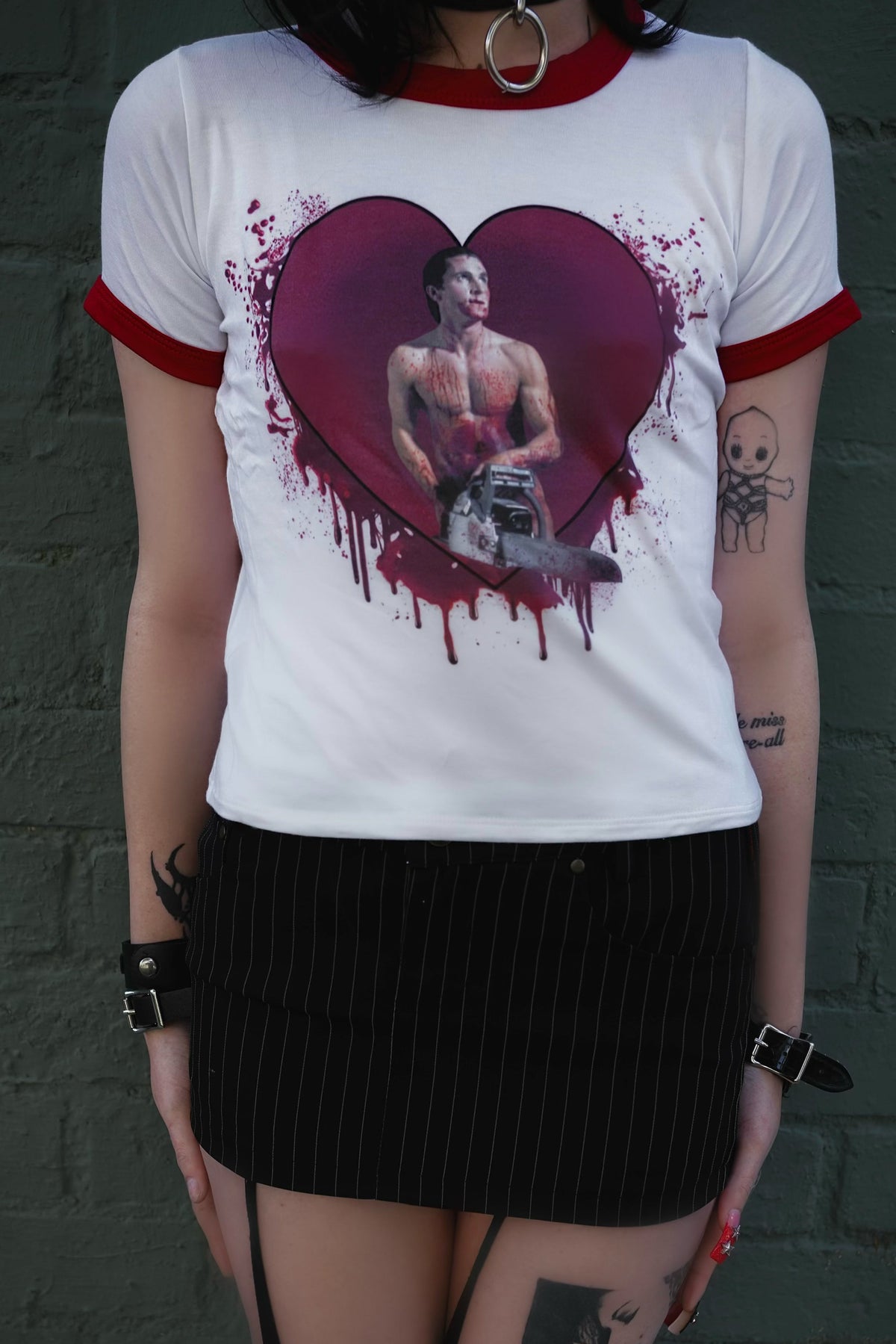 American Psycho (Chainsaw) Ringer Tee (LIGHT PRINT)