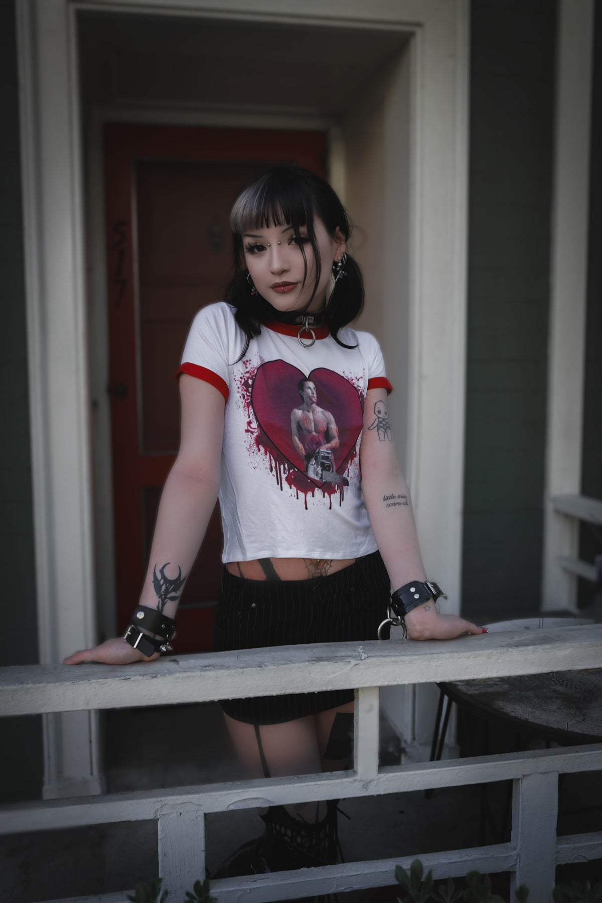 American Psycho (Chainsaw) Ringer Tee (LIGHT PRINT)