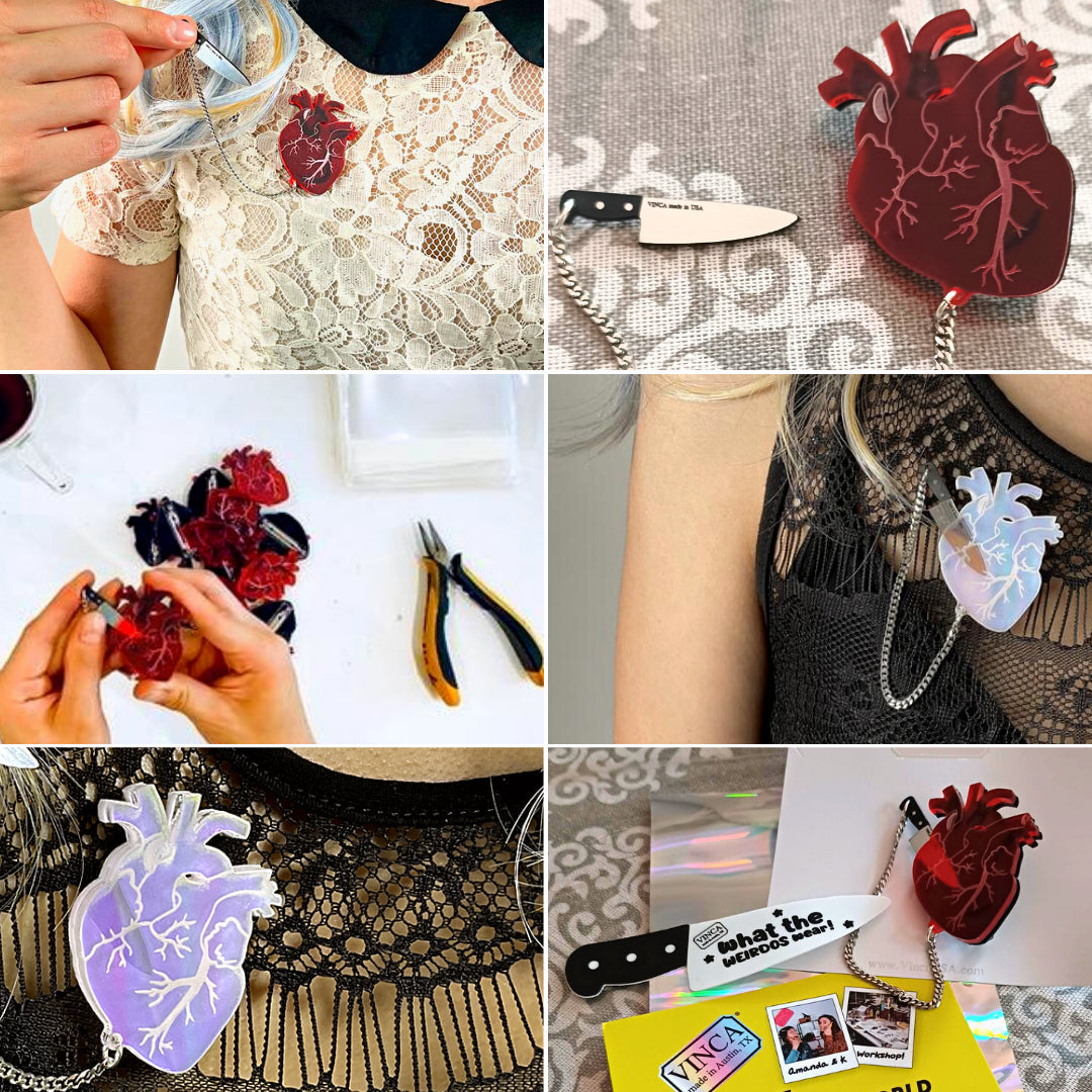 Heart of Aghast Brooch - Drop Dead Red