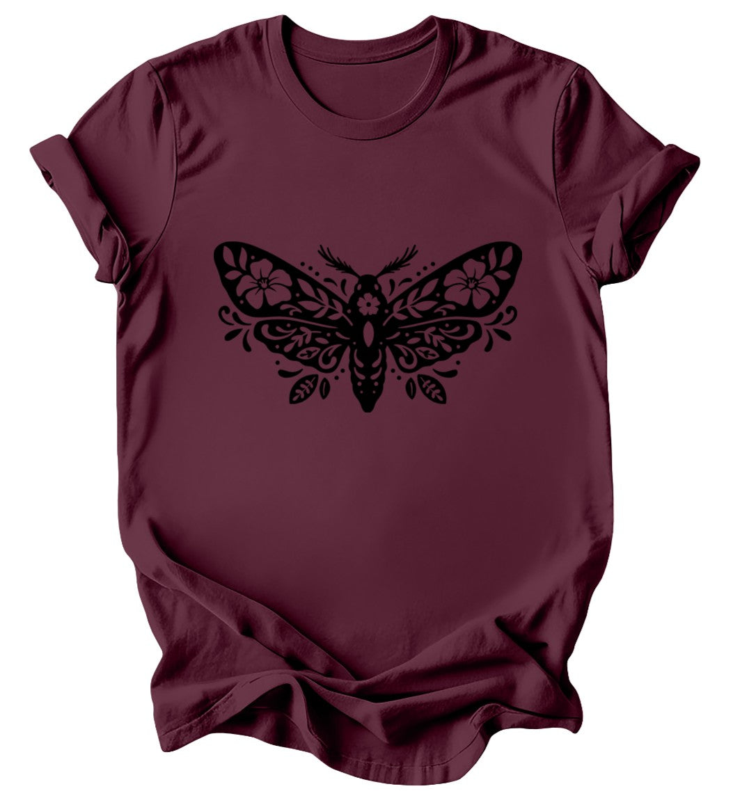 Floral Moth - Burgundy or Emerald T-Shirt