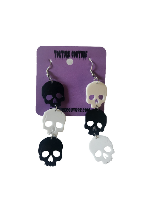 Dangling Skulls Earrings