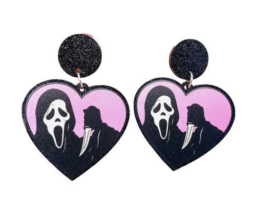 I Heart Ghostface Earrings