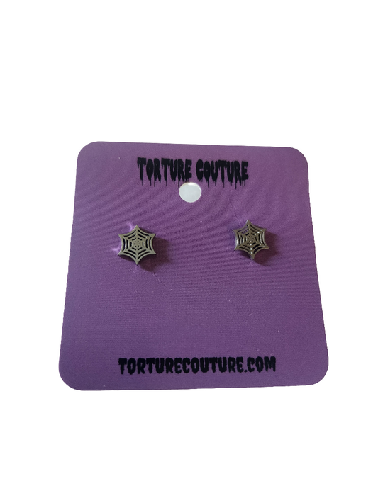 Mini Metal Spiderweb Studs