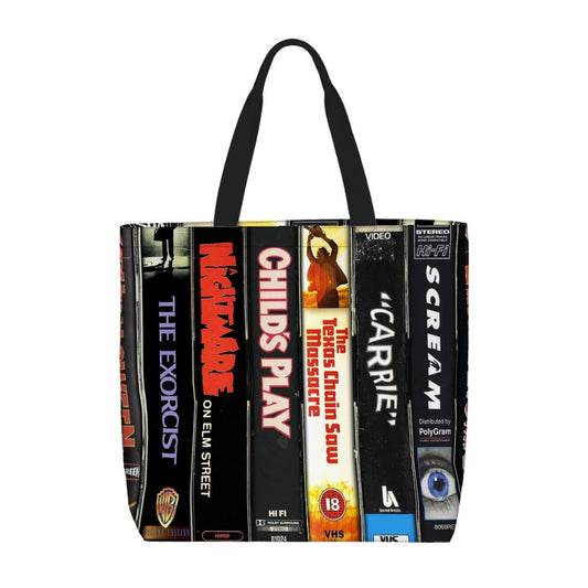Printed Beach Bag / XL Tote Bag - Horror Movies