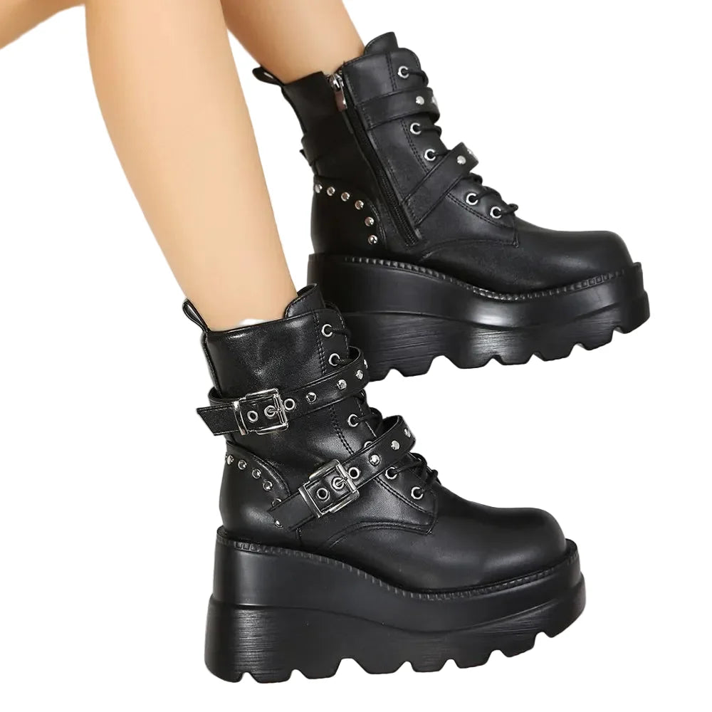 Riot Platform Buckle Boots