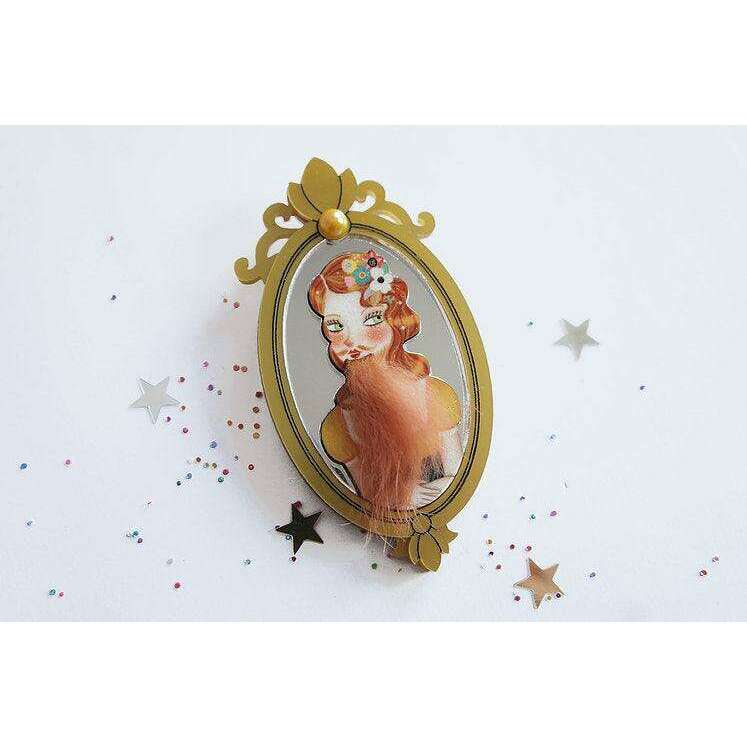 Bearded Woman Halloween Brooch by Laliblue | PRE-ORDER SHIPS IN 2-3 WEEKS