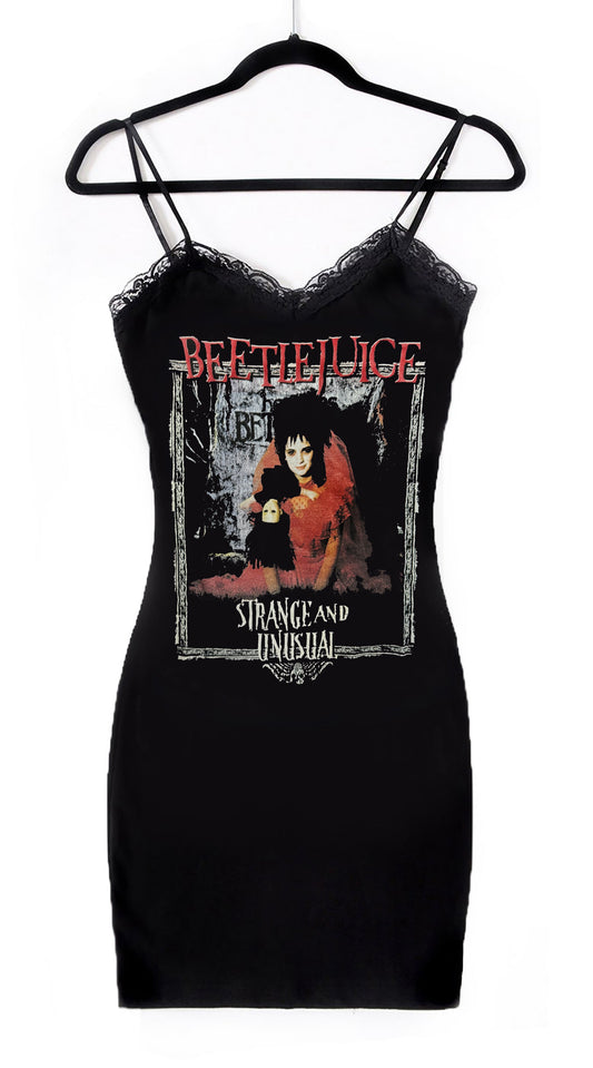 Beetlejuice Lace Strap Dress (Lydia)