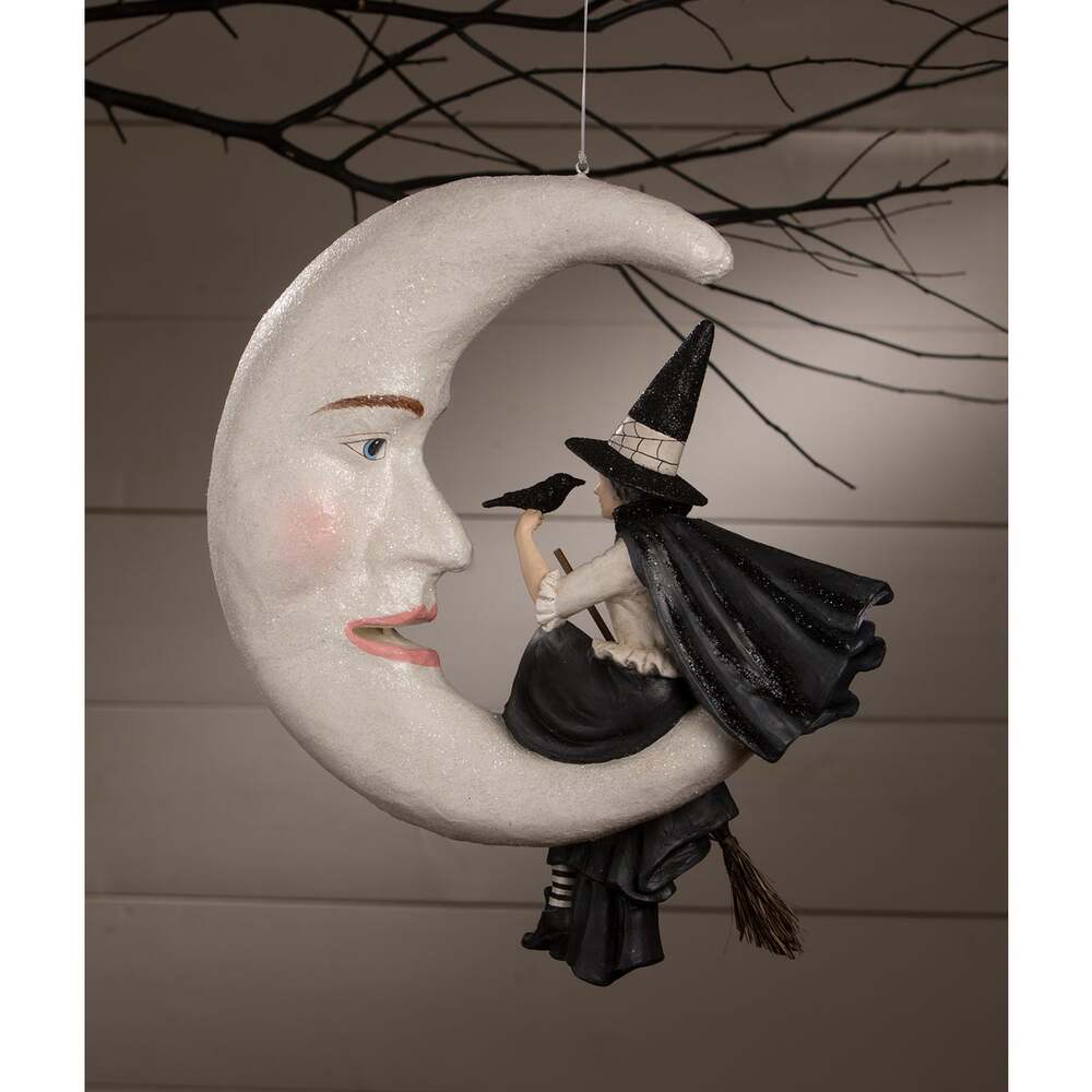 XL Hanging Bewitching Moon Witch by Bethany Lowe Designs