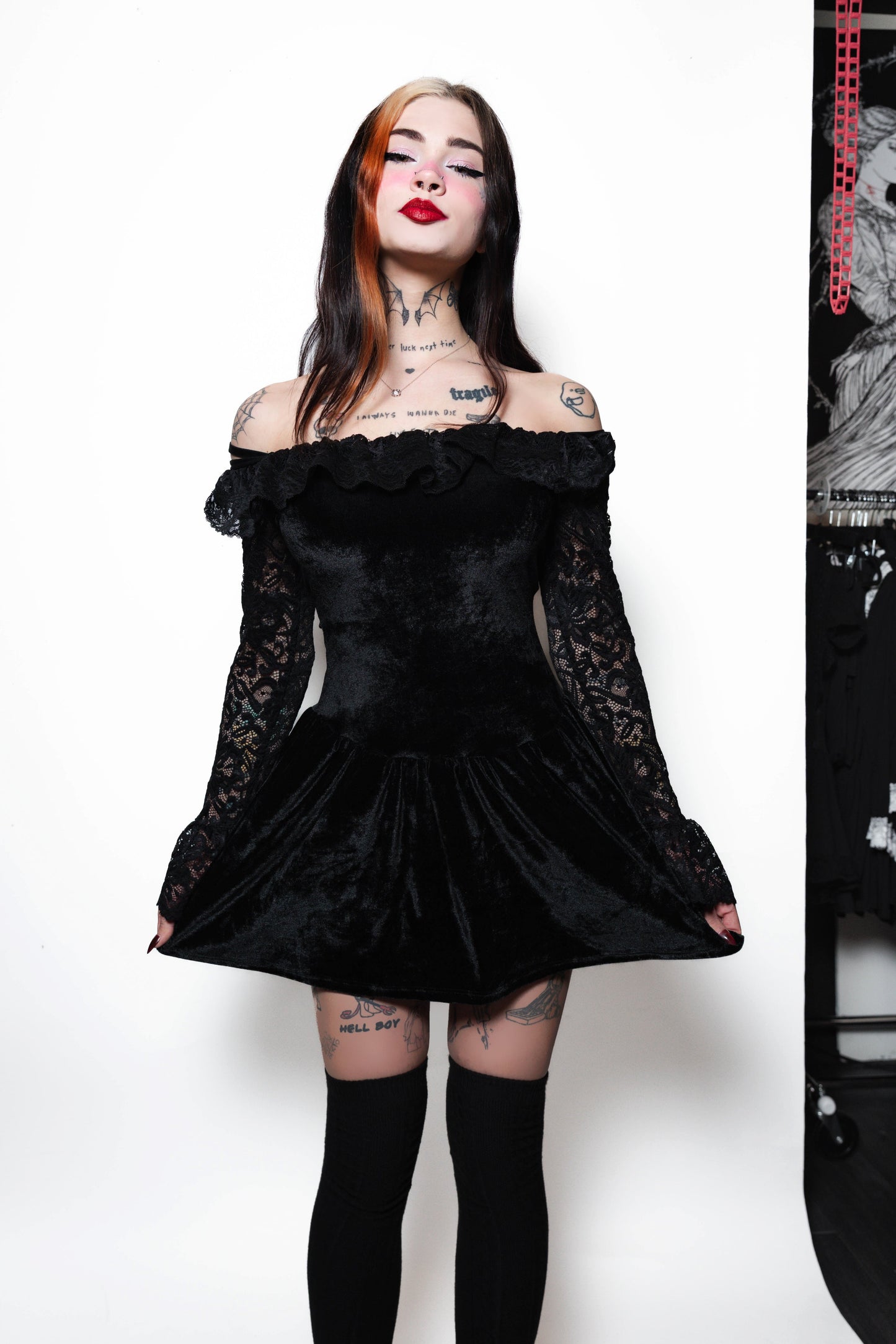 Black Widow Velvet Dress