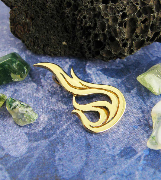 Flame Pendant, Handmade - Brass